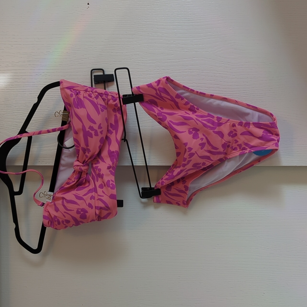 Wild At Heart Cropped Bandeau Tankini And Classic Hipster Set